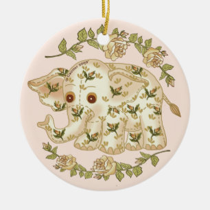 Yellow Baby Elephant Ceramic Tree Decoration