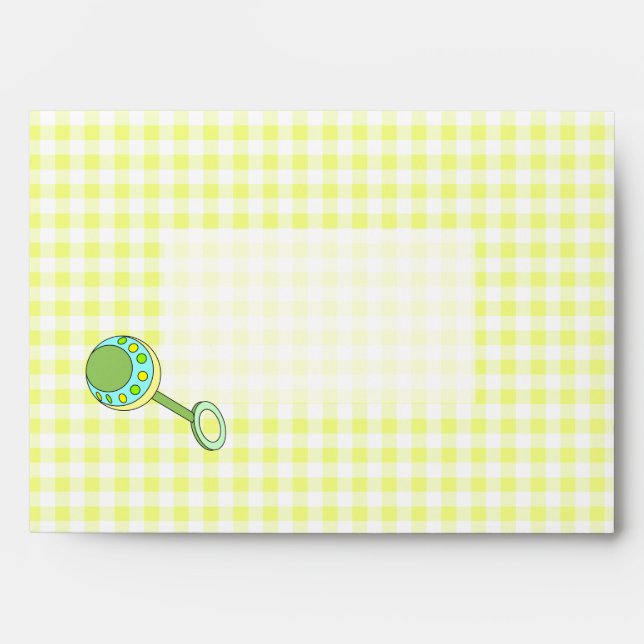 Yellow Baby Gingham Envelope (Front)