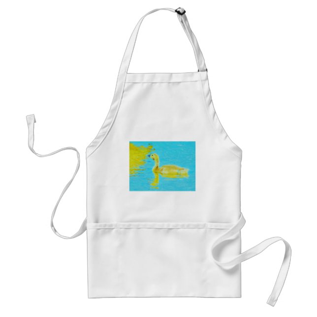 Yellow Baby goose with light blue water Standard Apron (Front)