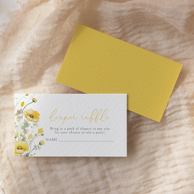 Yellow Baby In Bloom Wildflower Diaper Raffle Enclosure Card (Creator Uploaded)