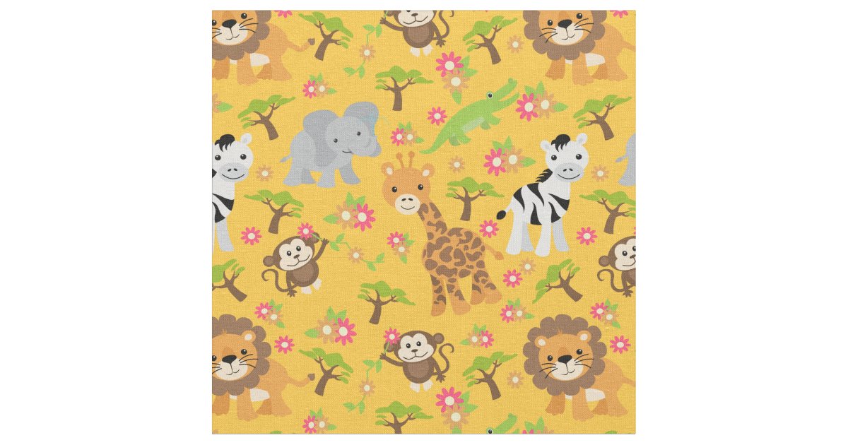 Yellow Baby Safari Fabric Zazzle