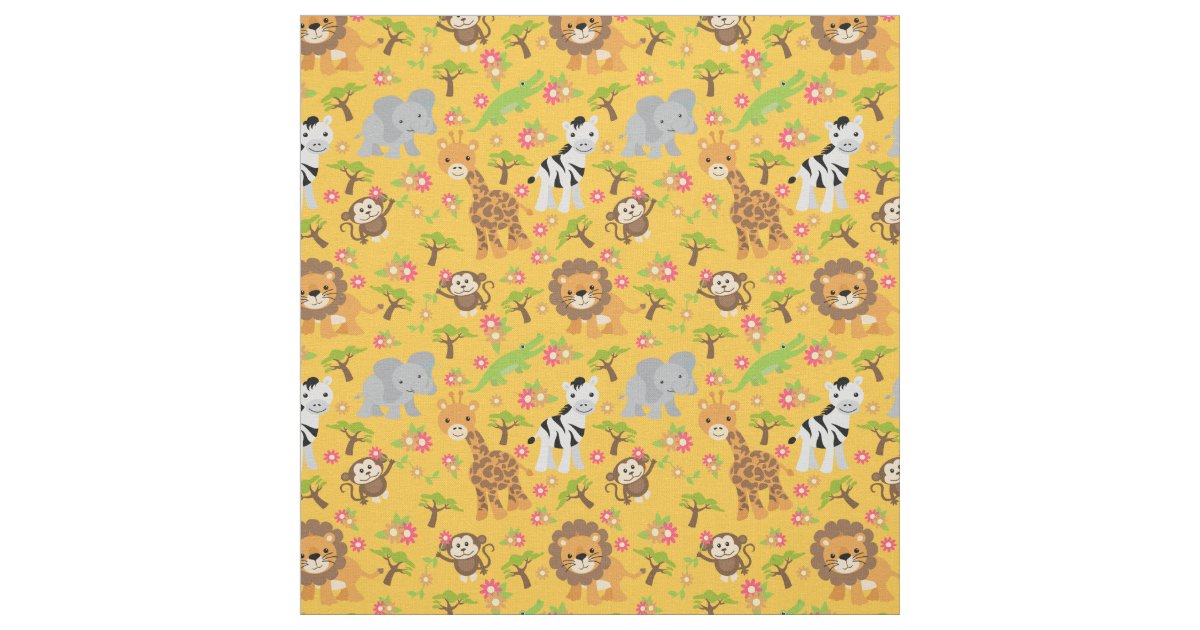 Yellow Baby Safari Fabric Zazzle