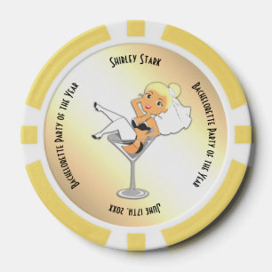 Yellow Bachelorette of the Year Memento Poker Chips