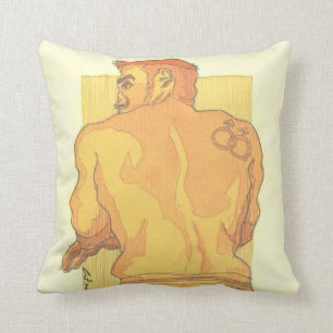 Yellow Back Jockstrap Throw Pillow