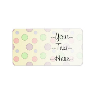 Yellow Background Bubbles Pattern Label