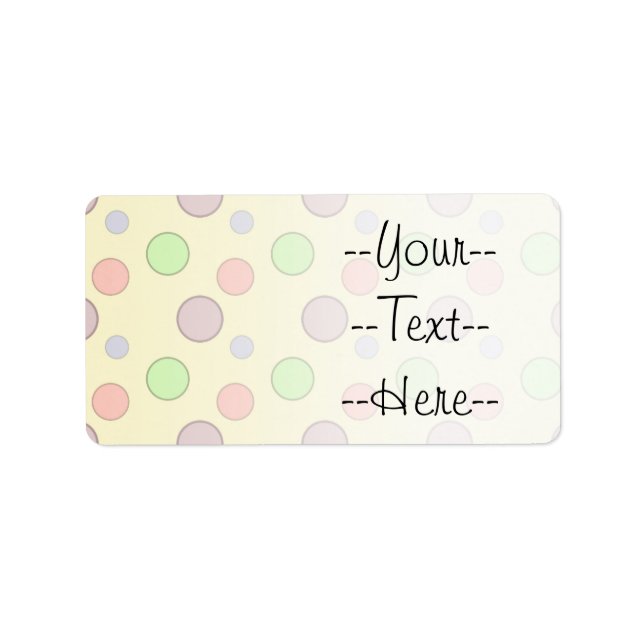 Yellow Background Bubbles Pattern Label (Front)