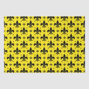 Yellow Background Fleur-de-lis Pattern Design  Tissue Paper