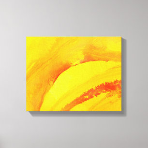 yellow background. watercolor on paper canvas print