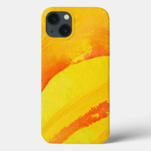 yellow background. watercolor on paper iPhone 13 case