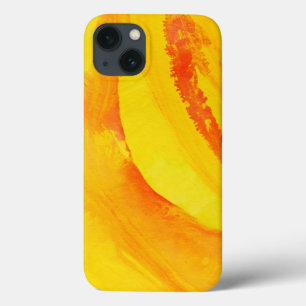 yellow background. watercolor on paper iPhone 13 case