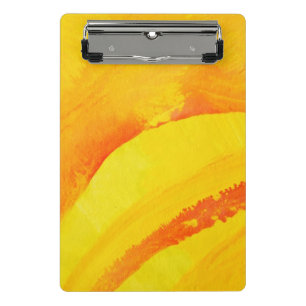 yellow background. watercolor on paper mini clipboard