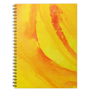 yellow background. watercolor on paper notebook