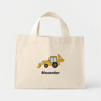 Yellow Backhoe With Loader Personalised
