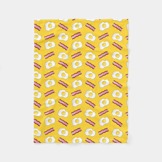 Yellow bacon and eggs fleece blanket (Front)