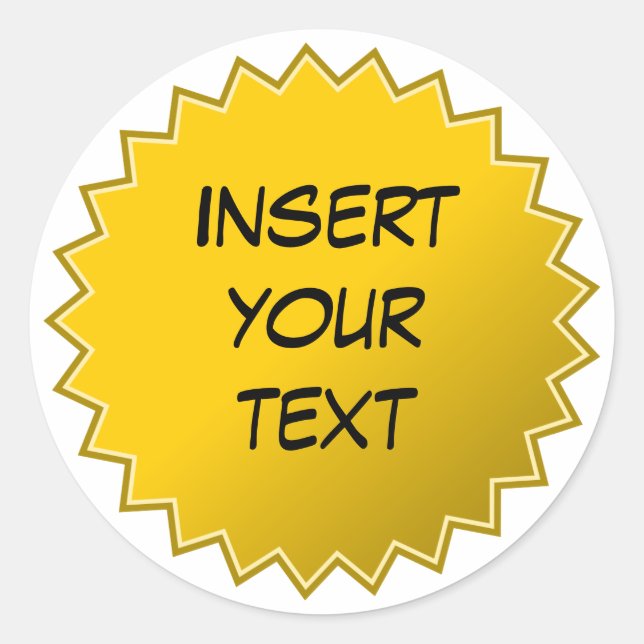 Yellow badge classic round sticker (Front)