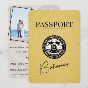 Yellow Bahamas Passport Save The Date