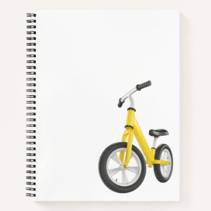 Yellow balance bike notebook