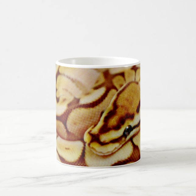 Yellow Ball Python Really Close Up Coffee Mug (Center)
