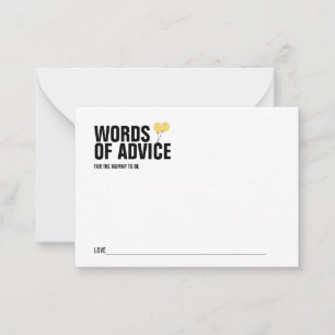 Yellow Balloon Baby Shower Mummy Advice Card