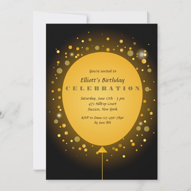 Yellow Balloon Invitation (Front)