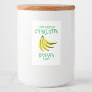 Yellow Banana Candy Happy Birthday Food Label