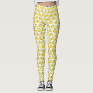 Yellow Banana Cream Creme Pie Slice Foodie Dessert Leggings
