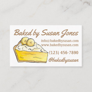 Yellow Banana Cream Pie Bakery Baked By Dessert Business Card