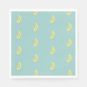 Yellow banana drawing blue pattern napkin