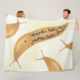 Yellow Banana Slug Fleece Blanket