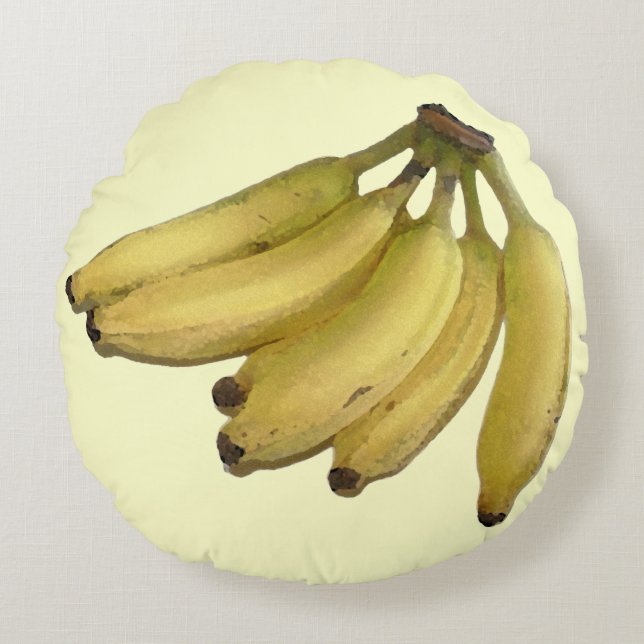 yellow banana tropical-decor round cushion (Front)