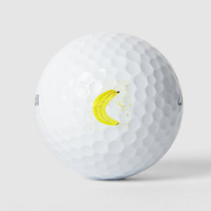 Yellow banana tropical fruit kitchen watercolor golf balls