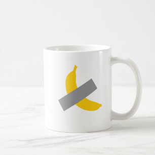 Yellow banana with ducttape art coffee mug