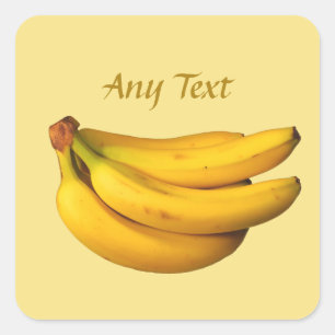 Yellow bananas in a bunch square sticker