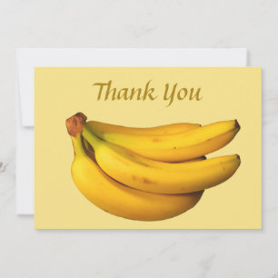 Yellow bananas in a bunch  thank you card