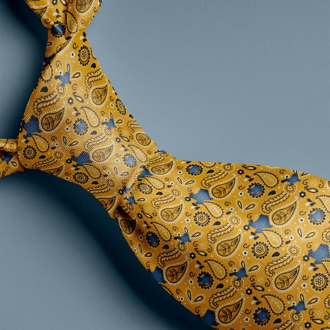 Yellow Bandana and Denim Texas Neck Tie (Creator Uploaded)