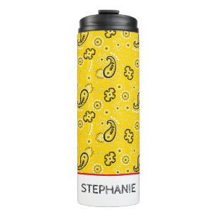 Yellow Bandanna Adventure NAME Travel Fun Thermal Tumbler
