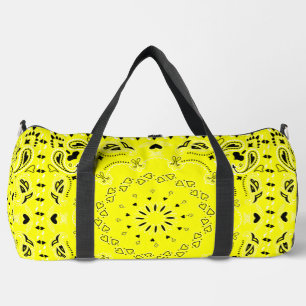 yellow bandanna print cowgirl hearts duffle bag