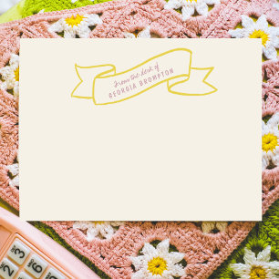 Yellow Banner Violet Purple Personalised Name Card