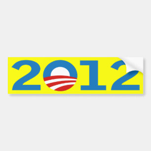 Yellow Barack Obama 2012 bumper sticker