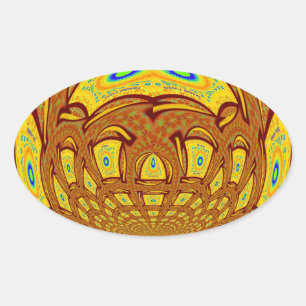 Yellow Baseball Glove: A Retro Look Oval Sticker