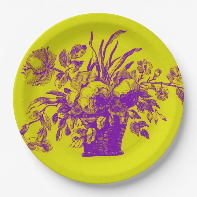 Yellow Basket Paper Plate (Front)