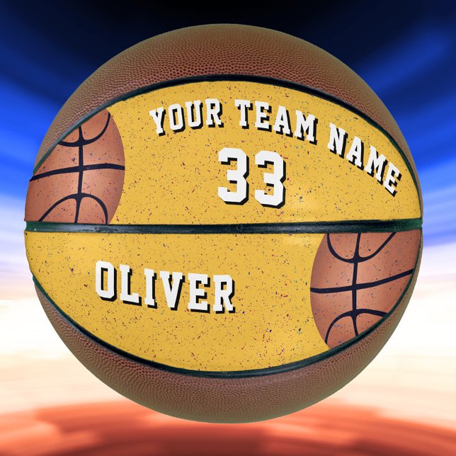 Yellow Basketball Ball Player Team Name Number (Creator Uploaded)
