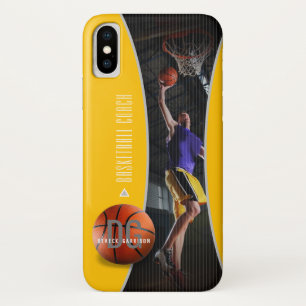 Yellow Basketball Coach   Cool Sports Gifts iPhone X Case