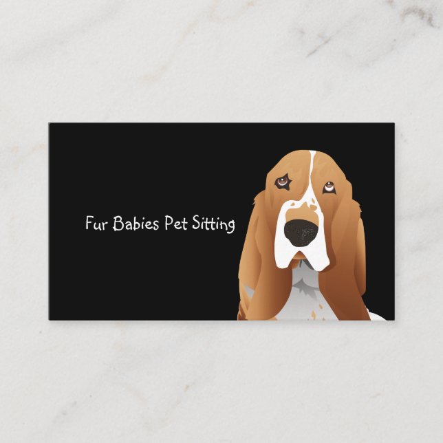 Yellow Bassett Hound Customisable Business Cards (Front)