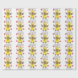 Yellow Bat Monster Birthday Gift Wrapping Paper