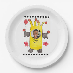 Yellow Bat Monster Kids Birthday Party Paper Plate