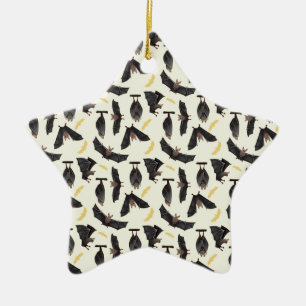 yellow bats ceramic tree decoration