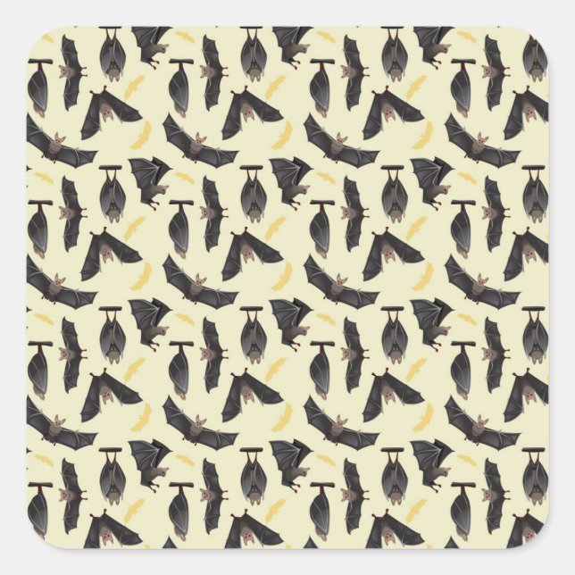 yellow bats square sticker (Front)