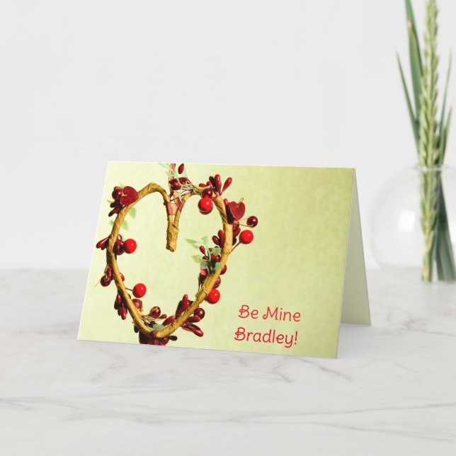 Yellow  Be Mine For Him Light Hearted Valentines Holiday Card (Front)