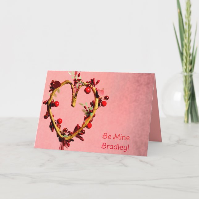 Yellow  Be Mine For Him Light Hearted Valentines Holiday Card (Front)